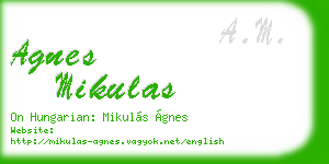 agnes mikulas business card