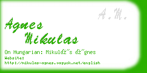 agnes mikulas business card